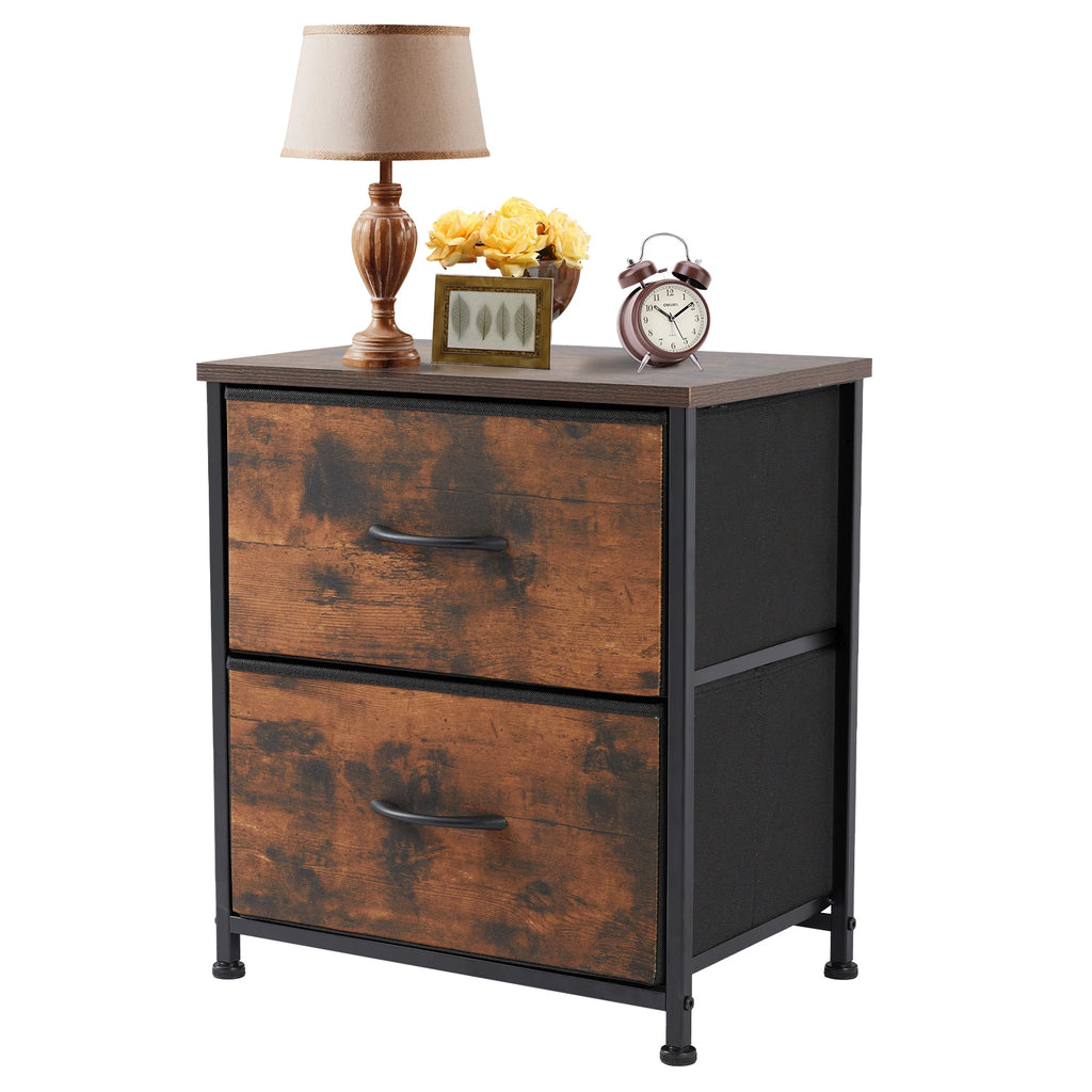 Fabric Drawer Storage Nightstand Cabinet