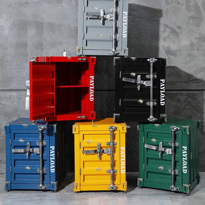 Industrial Vintage Metal Nightstand Cabinet