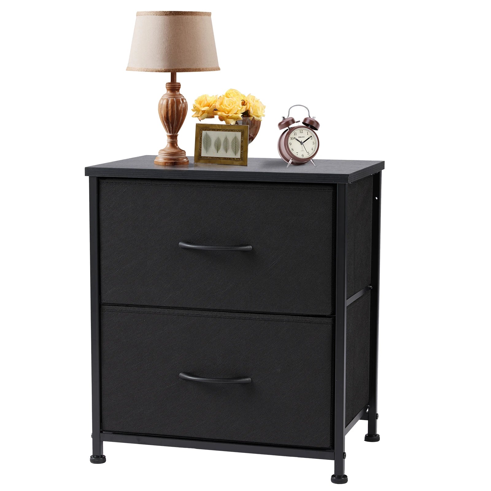 Fabric Drawer Storage Nightstand Cabinet